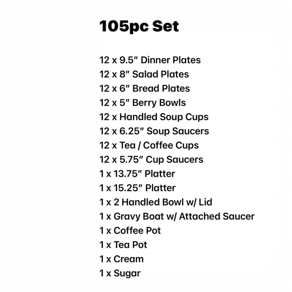 105pc Wedgewood Summer Garland Bone China Dinner Service for 12 & Serving Sets