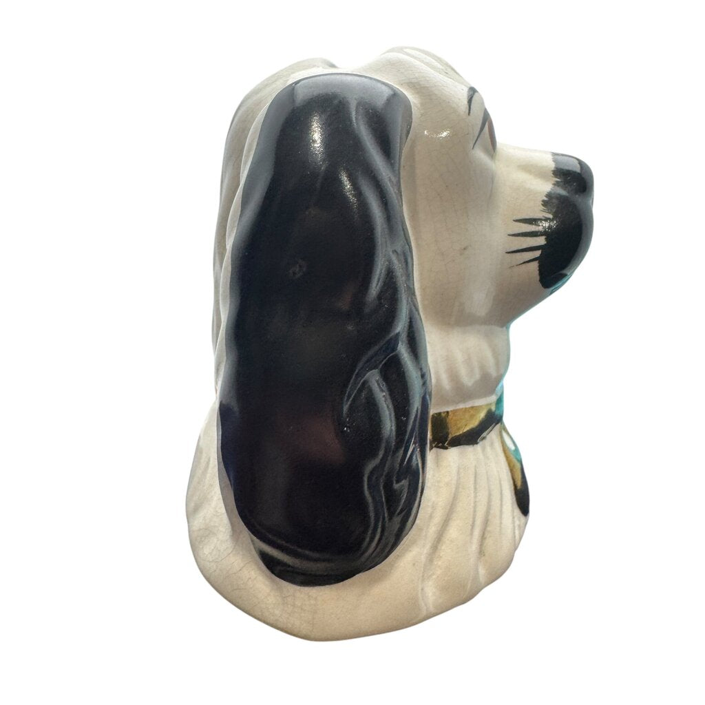 Antique Staffordshire Dog Coin Bank 5Lx3Wx4H