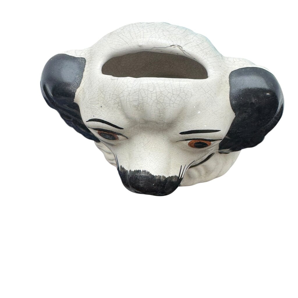 Antique Staffordshire Dog Coin Bank 5Lx3Wx4H