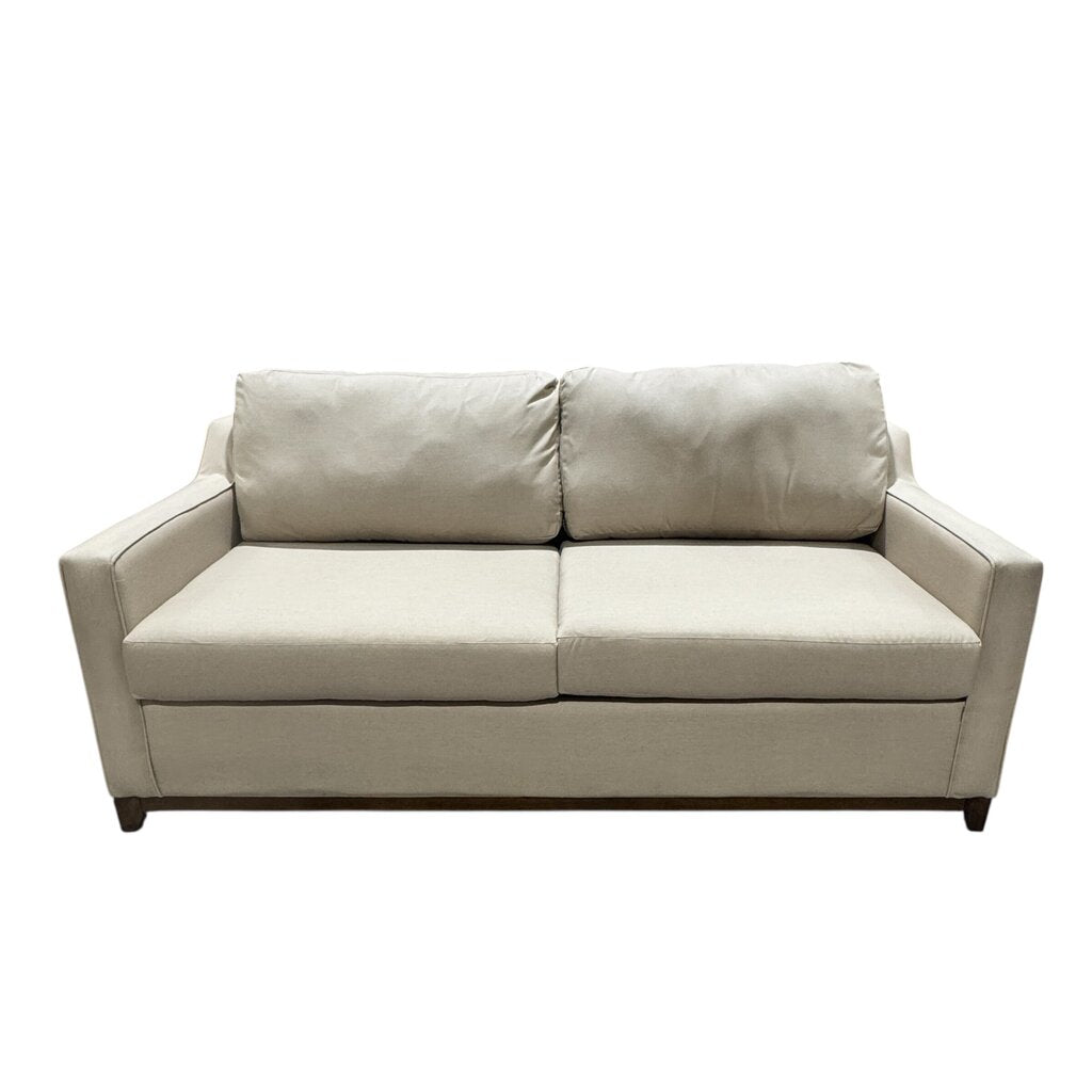 75" Wing Armed Platform Sofa in Spectra Sand Custom Made in Florida by Stanley Chair Co.