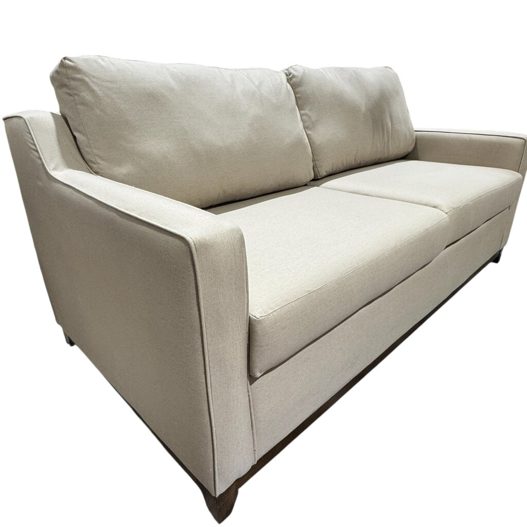 75" Wing Armed Platform Sofa in Spectra Sand Custom Made in Florida by Stanley Chair Co.