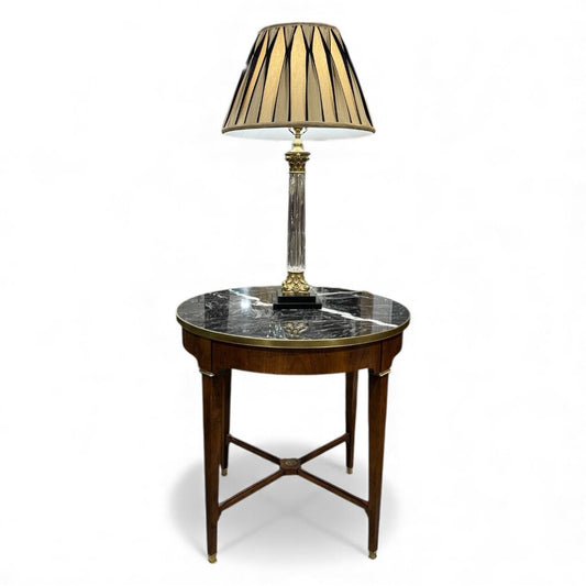 Vintage Mcmillen Collection Baker Furniture Marble Top Round Table 29Dx29H