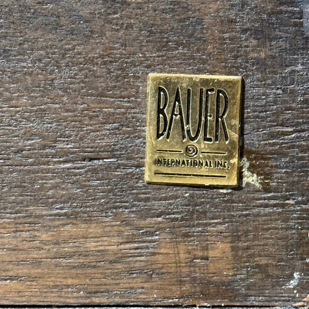 Vintage Faux Bamboo Chinoiserie Rattan Hall Tree w/ Fan Shaped Mirror Made in Charleston, North Carolina by: Bauer International Inc 29Lx13Wx76H