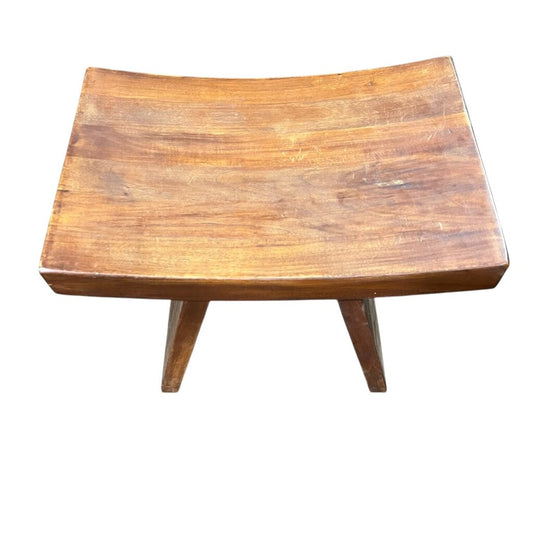 Solid Teak Wood Stool 18Lx12Wx18.5H
