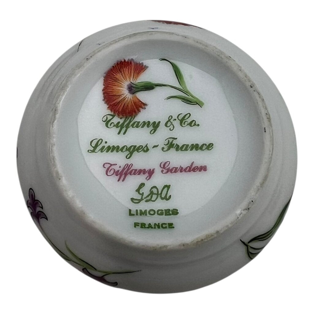 Vintage Tiffany & Co. Limoges France Trinket Box w/ Dandelion & Butterflies 2.5DiaX1.5H