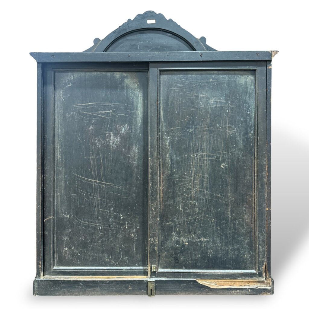 J. S. Fry & Sons Ltd Antique Fry's Chocolate Store Display Cabinet w/ Two Glass Shelves & Sliding Mirrored Doors 28Lx15Wx36H