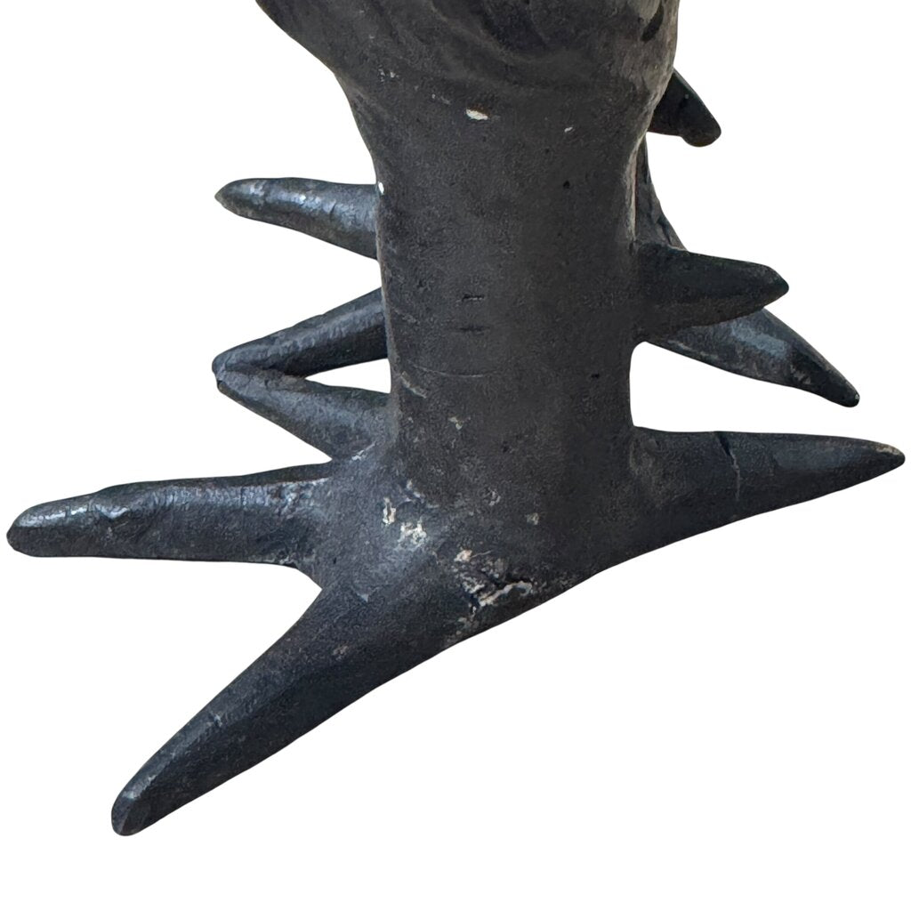 Antique Standing Bronze Rooster Statue 12Lx4Wx17H