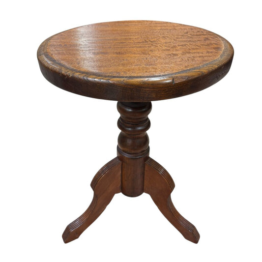 Antique Tonk Chicago New York Oak Adjustable Swivel Piano Stool Circa 1880's 14Wx20H