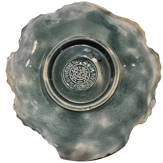 Antique Majolica Etruscan Leaf Plate 8.5x8