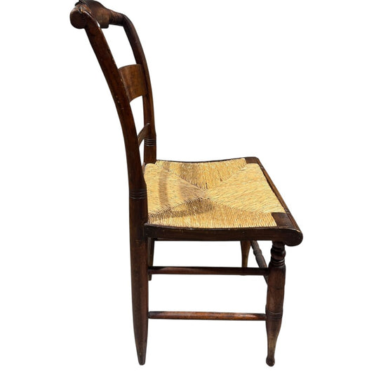 Antique Hitchcock Wooden Chair w/ Rush Seat 18Lx14Wx35H