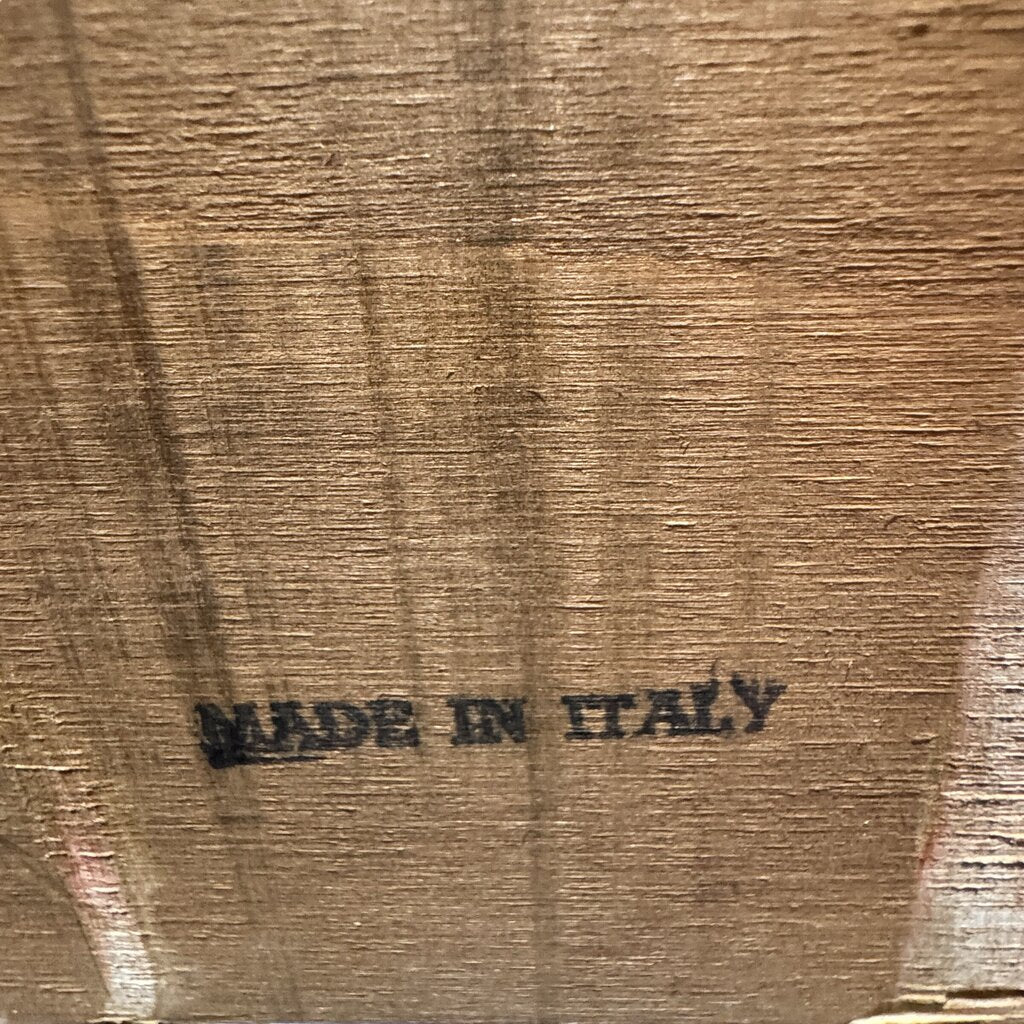 Hekman Hand-Painted Burlwood Bombay Commode In Louis XV Style, Shaped Front, Inlaid Top, Floral Medallion, Cabriole Legs, Brass Pulls, Made in Italy 43L×20W×34H.
