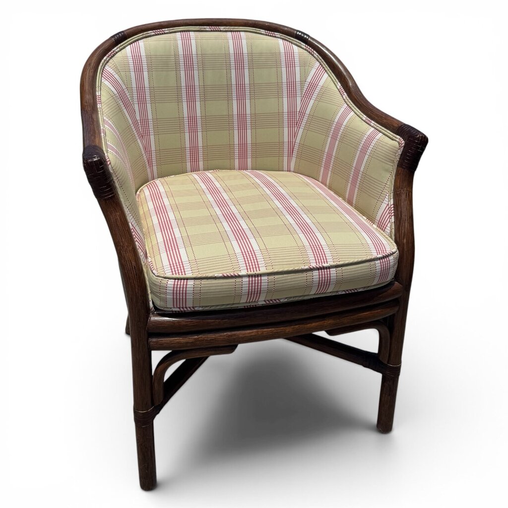 Upholstered Rattan Accent Chair