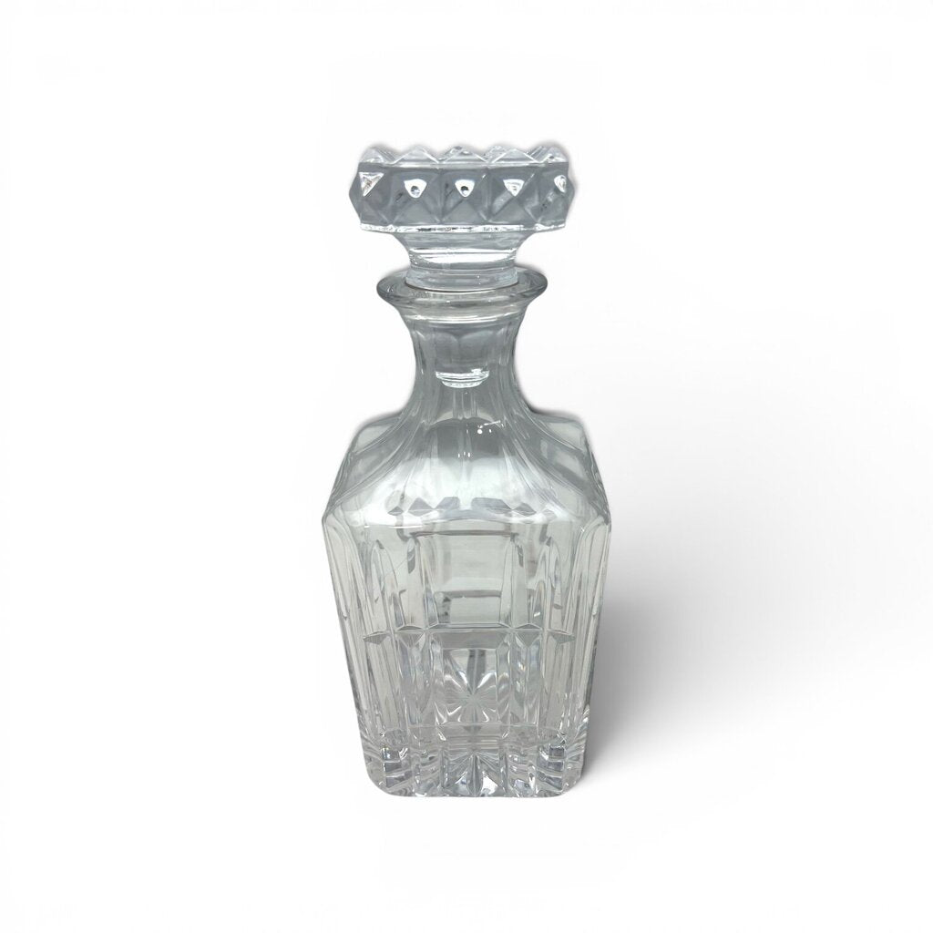 Crystal Square Decanter w/ Faceted Stopper