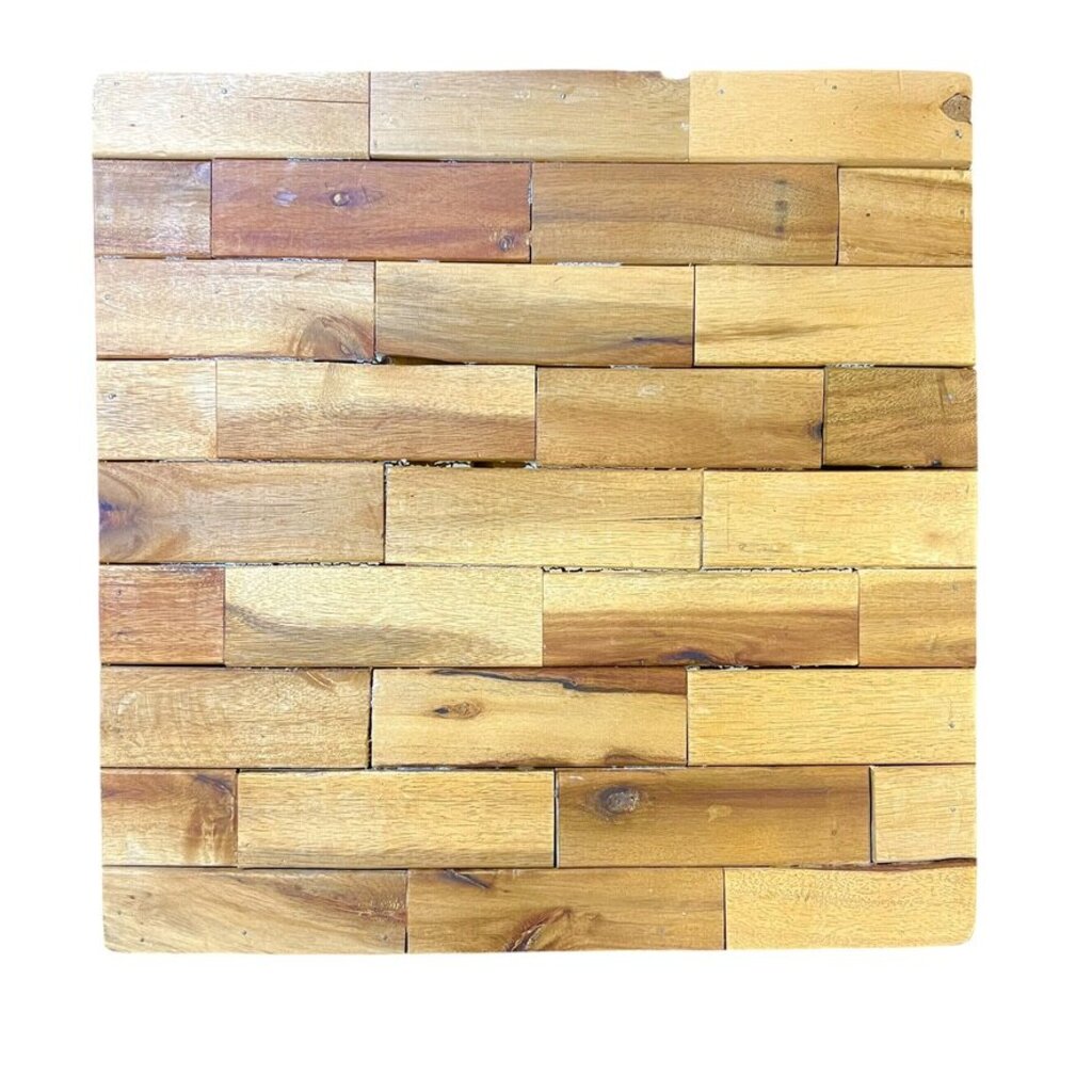 Stacked Wood Block Accent Table 16Lx16Wx19H