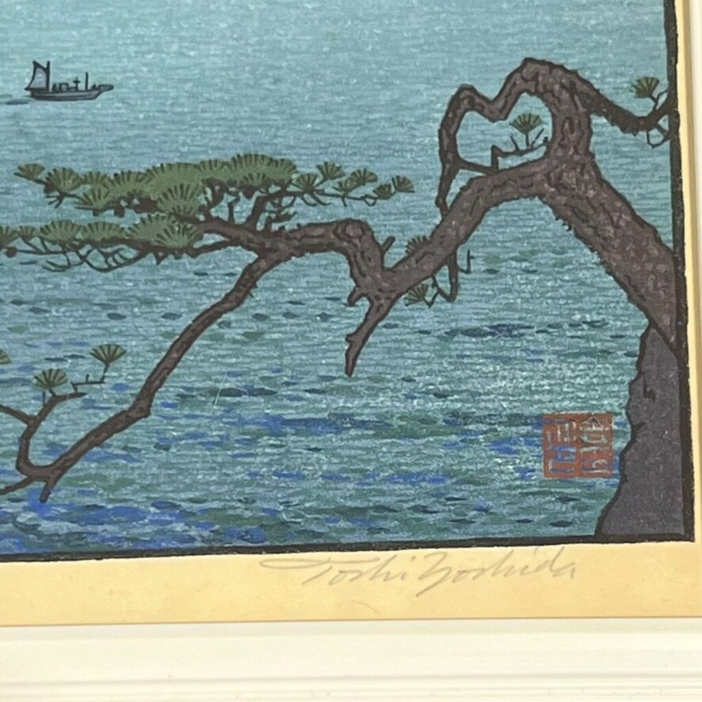 Toshi Yoshida Irozaki Morning Framed Woodprint 15Lx12Wx.5H