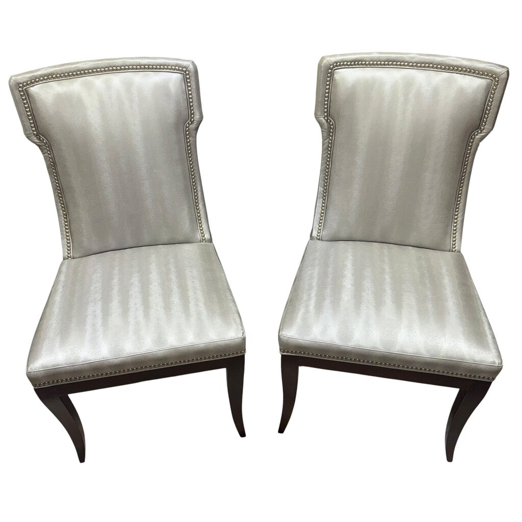 Century Furniture Metallic Upholstered Dining Chairs Set of 2