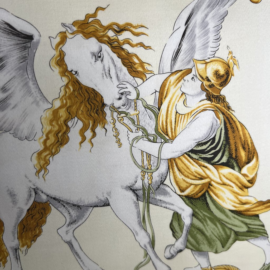 Vintage Atelier Versace Hermes & Pegasus Reversible Pillow 16x16