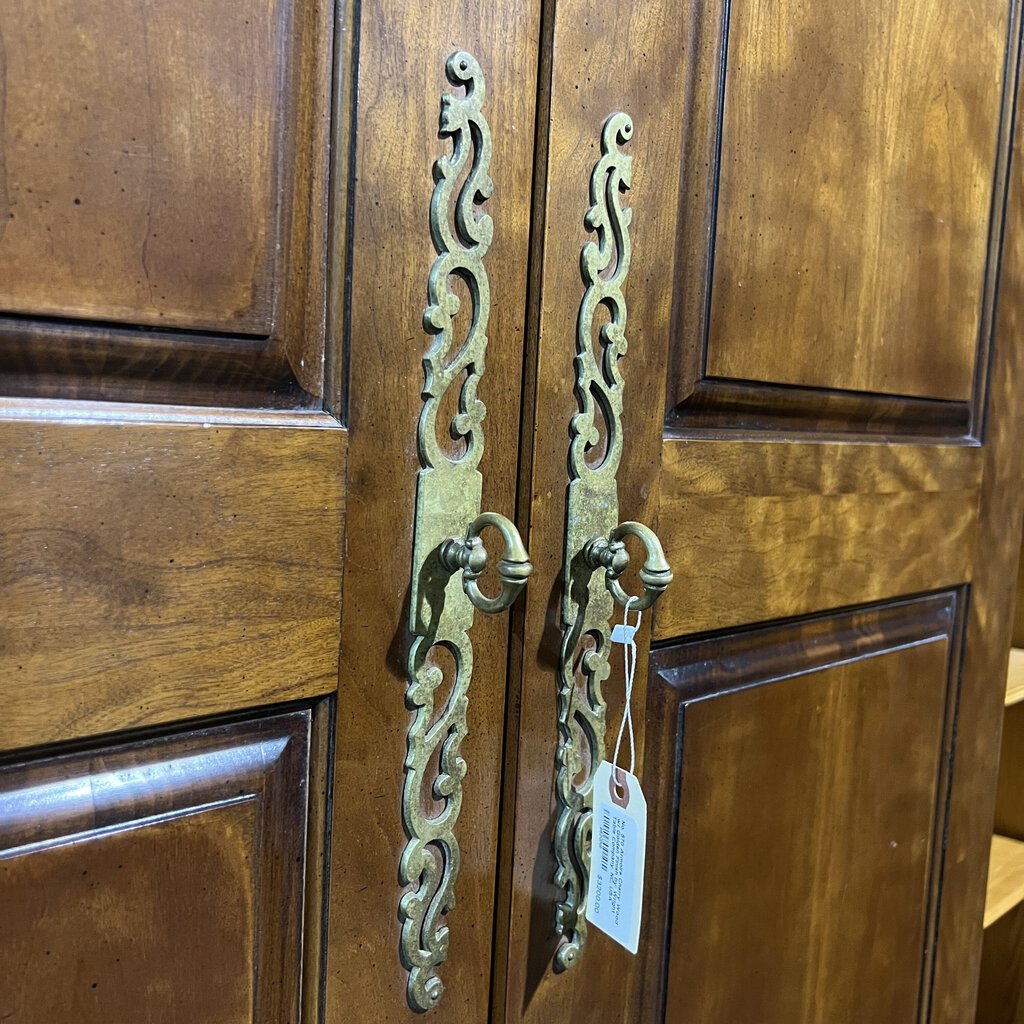 No. 570 Armoire Cherry Wood w/ Golden Finish by: Wright Table Company. NC, USA 45Lx24Wx87H