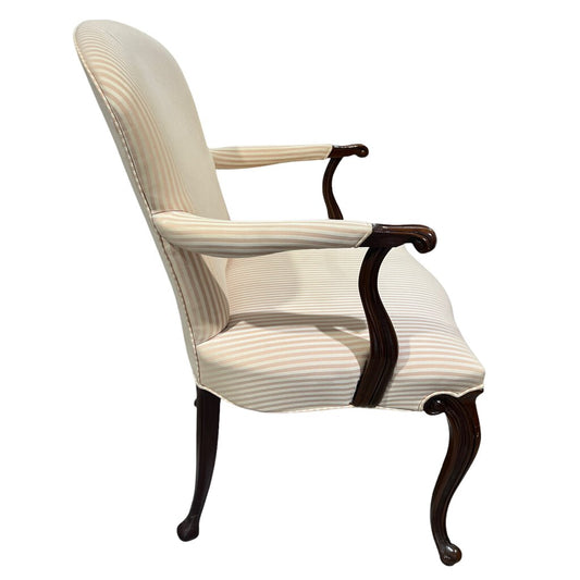 Hickory Chair Co. Upholstered Mahogany Armchairs - a Pair