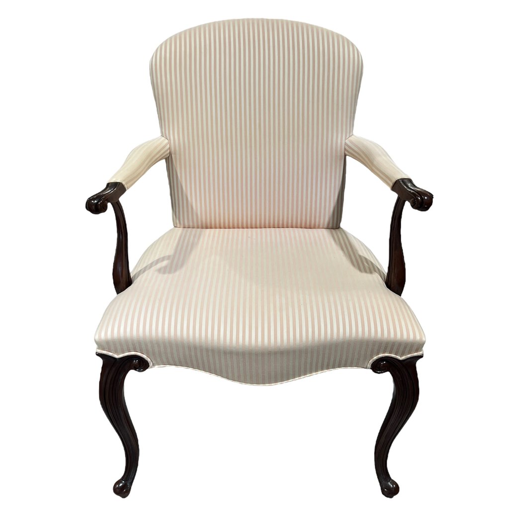 Hickory Chair Co. Upholstered Mahogany Armchairs - a Pair