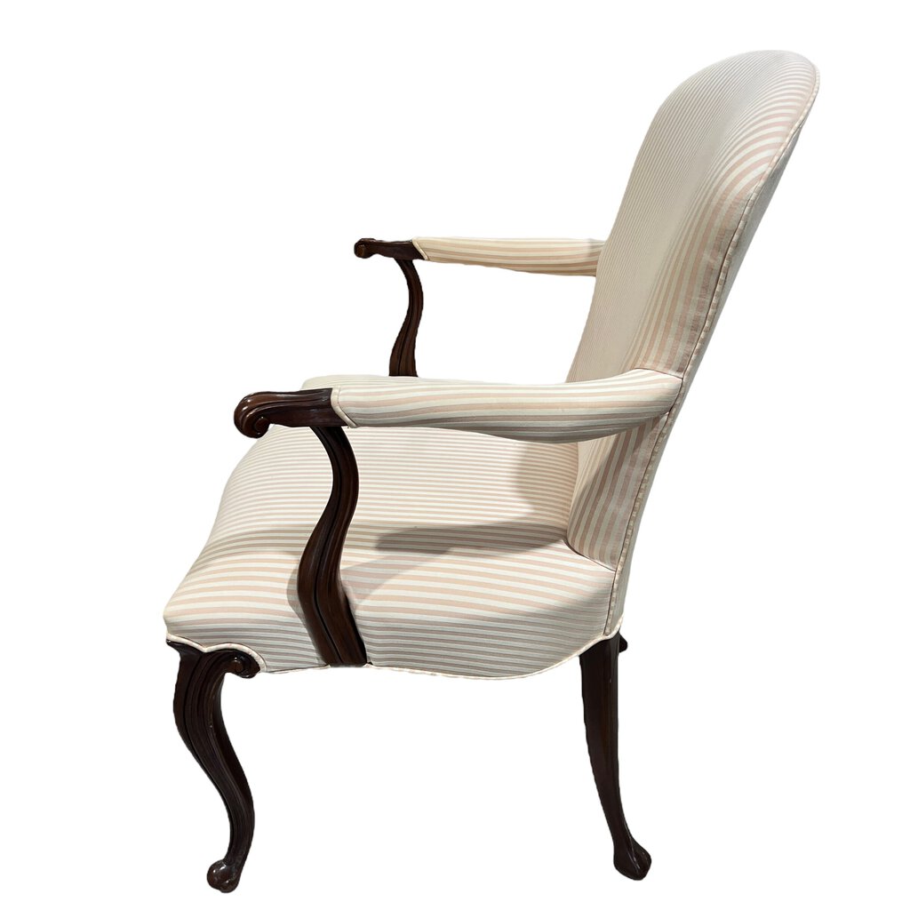 Hickory Chair Co. Upholstered Mahogany Armchairs - a Pair