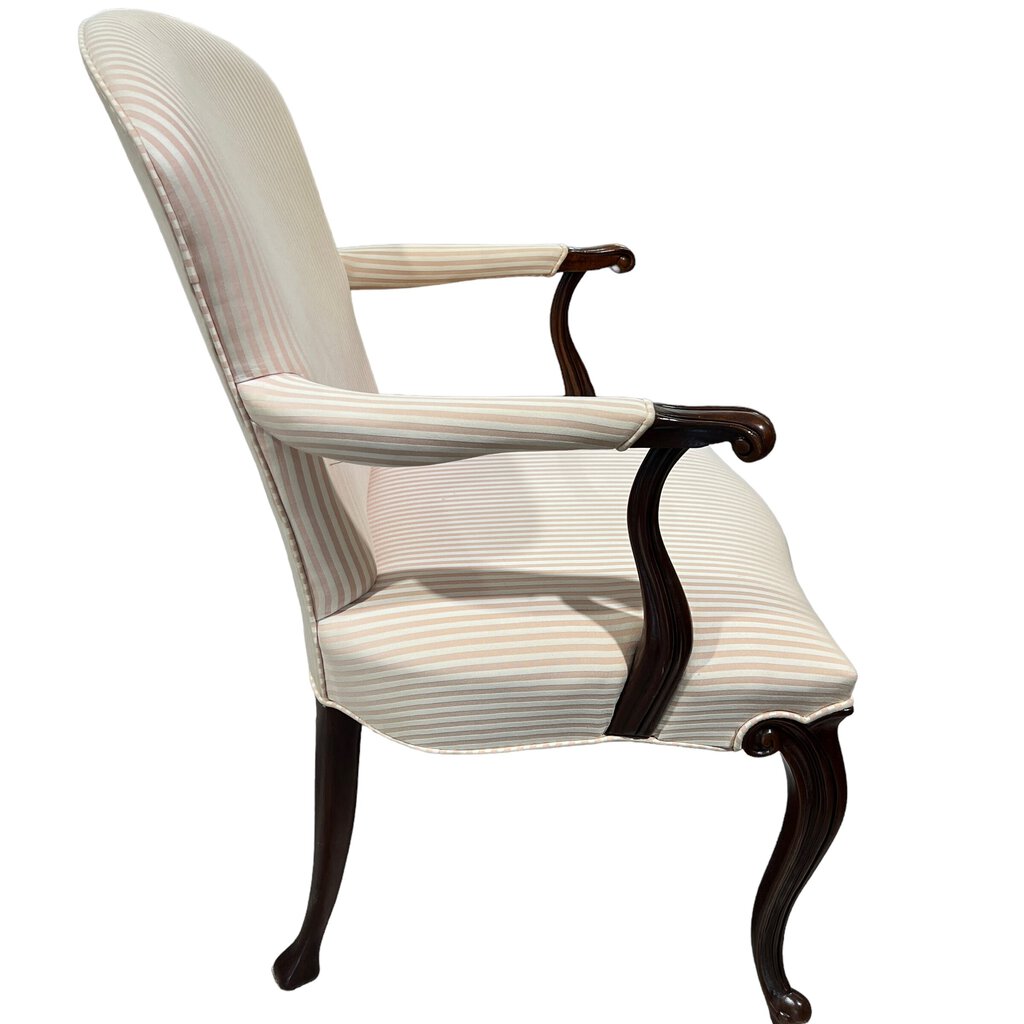 Hickory Chair Co. Upholstered Mahogany Armchairs - a Pair