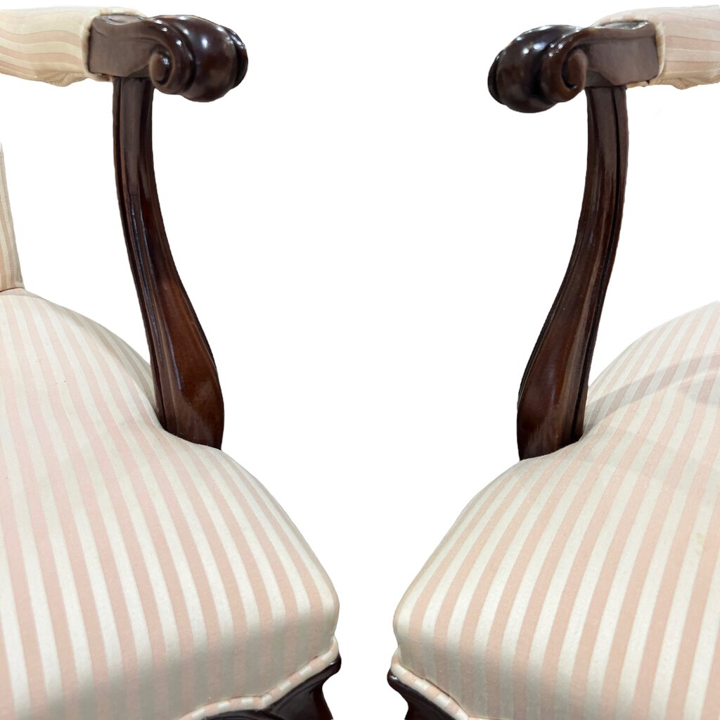 Hickory Chair Co. Upholstered Mahogany Armchairs - a Pair