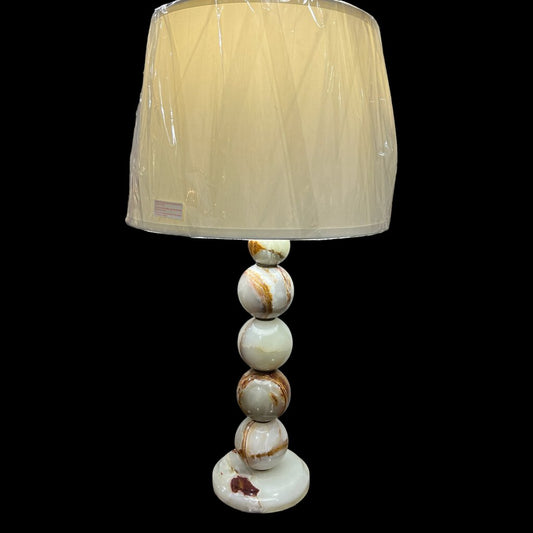 Vintage Green Onyx Marble 5 Ball Sphere Lamp 29" tall