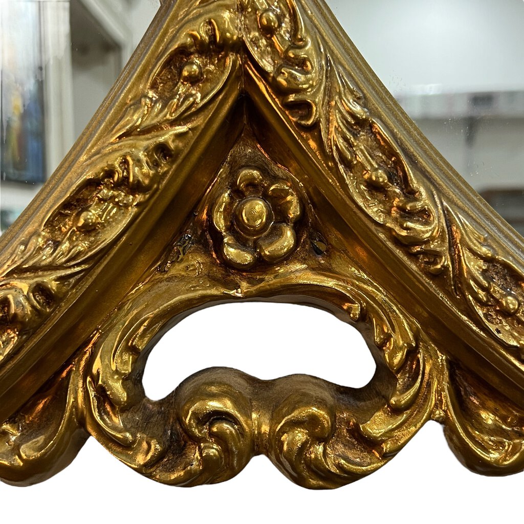 Vintage Hollywood Regency Double Oval Mirror w/ Gold Gilded Wood Frame 47" x 39"