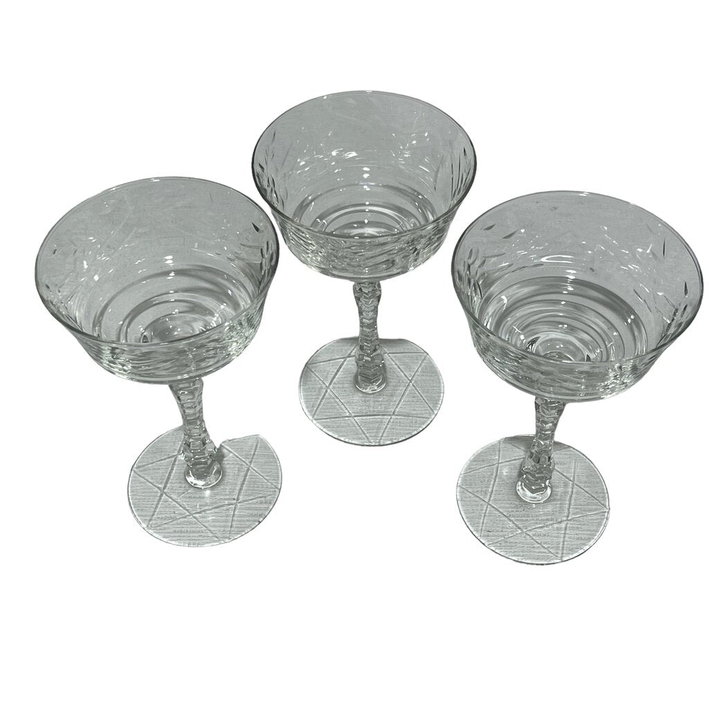 Arctic Rose Champagne/Tall Sherbet by Rock Sharpe set of 3