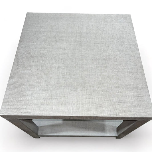 Ventura Natural Raffia Gray End Table by: Bassett 24Lx24Wx26H