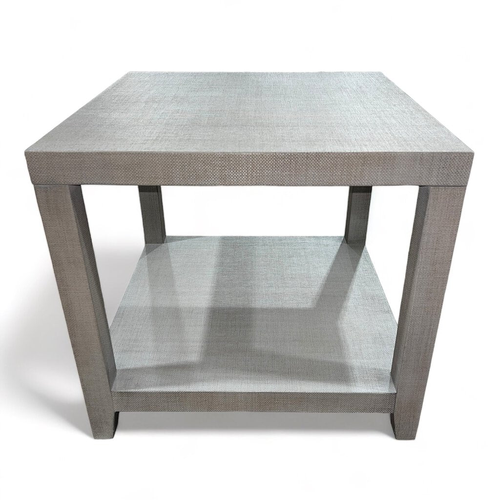 Ventura Natural Raffia Gray End Table by: Bassett 24Lx24Wx26H