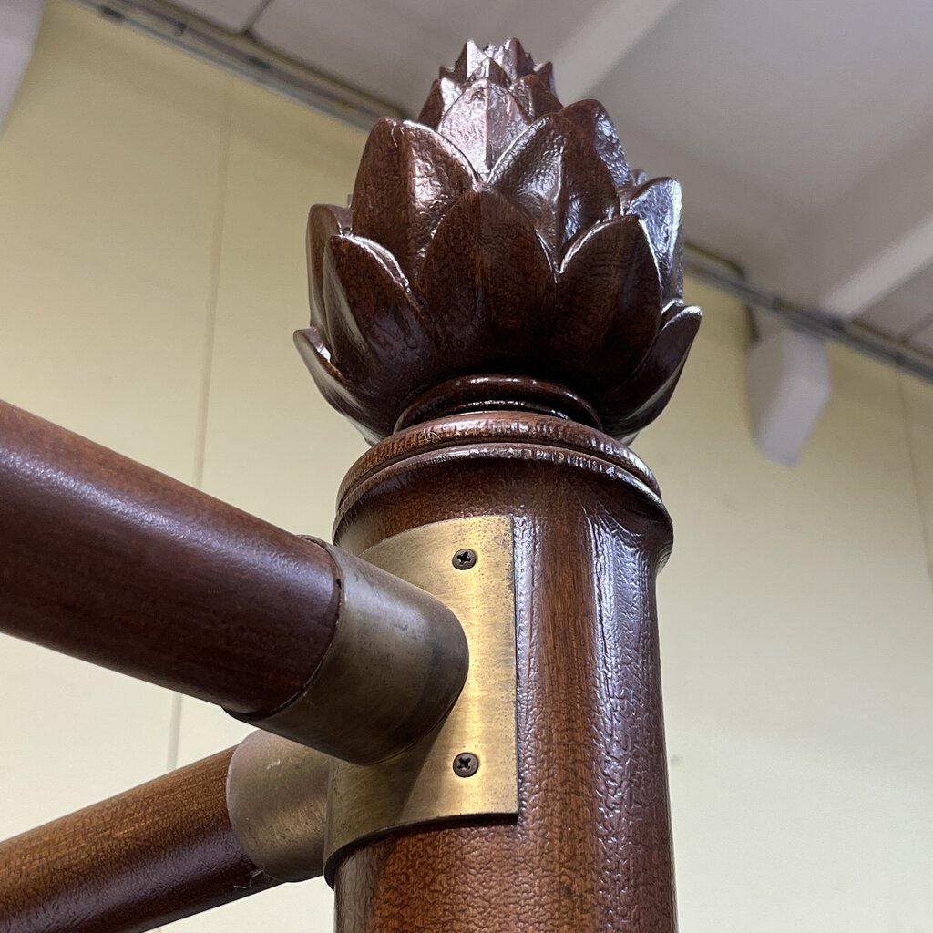 Baker Furniture West Indies Bamboo Style Wood Canopy King Sized Bed L86"W88"H93"