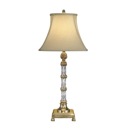 Wildwood Brass Pineapple & Crystal Column Lamps 33" tall (pair)