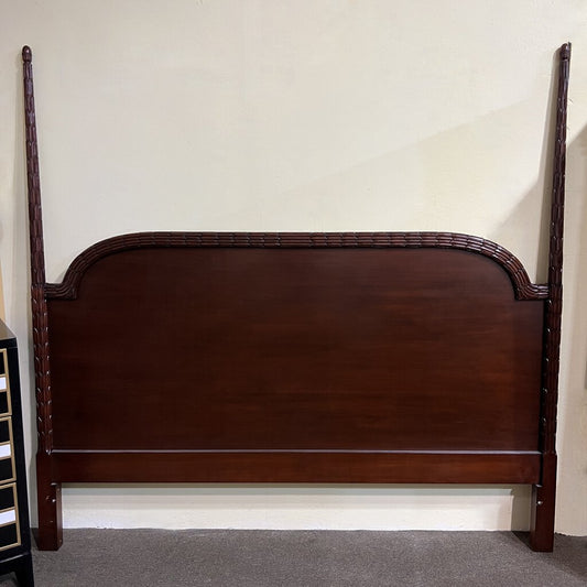 Vintage Carved Wood King Size Poster Headboard