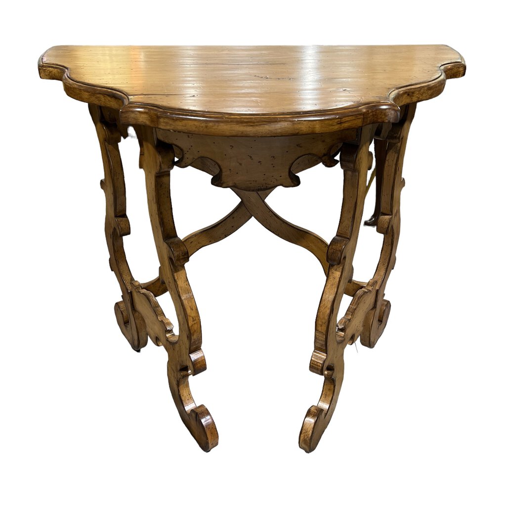 Carlotta Solid Wood Scrolled Console Table by: Woodland Furniture Idaho Falls, Idaho USA