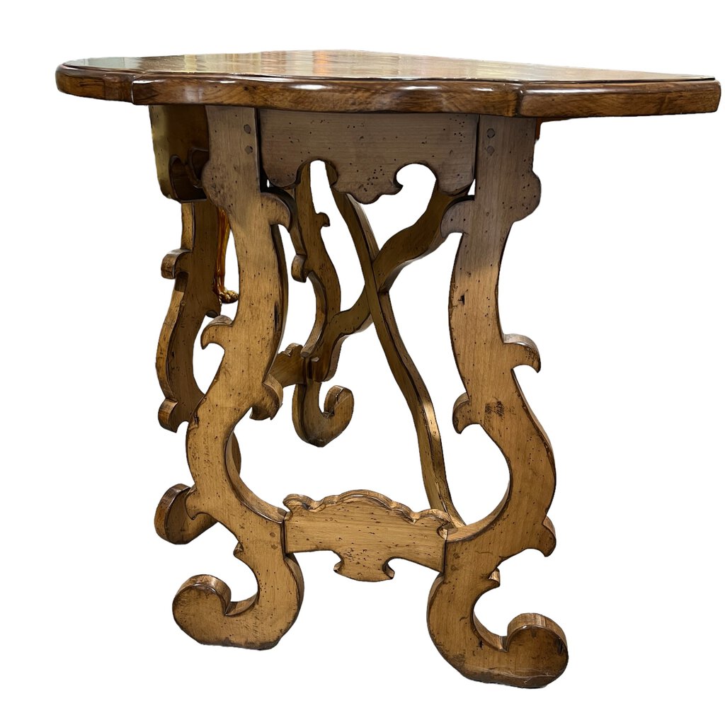 Carlotta Solid Wood Scrolled Console Table by: Woodland Furniture Idaho Falls, Idaho USA