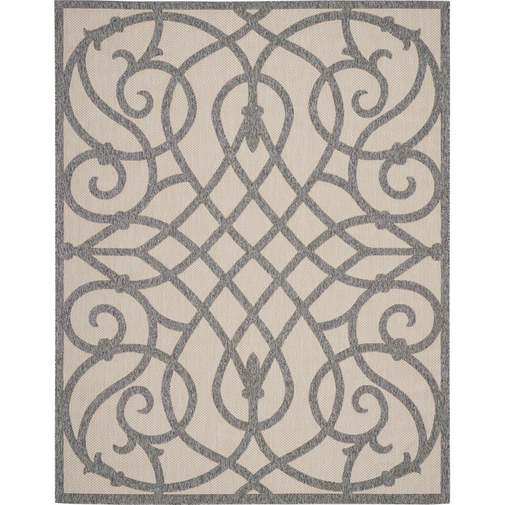 7'10" x 9'10" Cream Grey Rectangle Indoor/Outdoor Rug Cozumel Collection by: Nourison