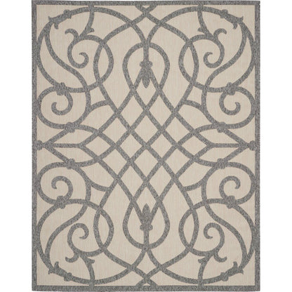 7'10" x 9'10" Cream Grey Rectangle Indoor/Outdoor Rug Cozumel Collection by: Nourison