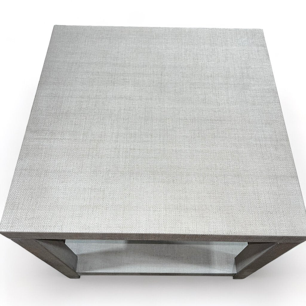 Ventura Natural Raffia Gray End Table by: Bassett 24Lx24Wx26H