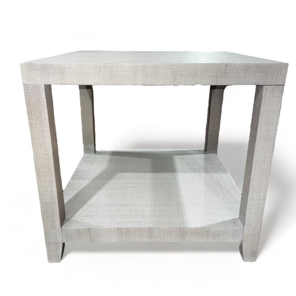 Ventura Natural Raffia Gray End Table by: Bassett 24Lx24Wx26H