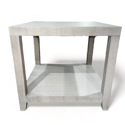 Ventura Natural Raffia Gray End Table by: Bassett 24Lx24Wx26H