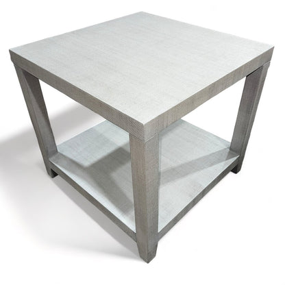 Ventura Natural Raffia Gray End Table by: Bassett 24Lx24Wx26H
