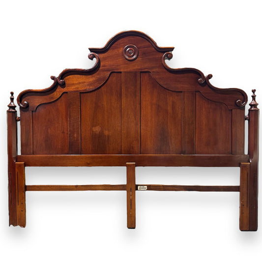 Vintage Lexington Vestiges Traditional Ornate Wood King Size Headboard Made in USA 81Lx64H