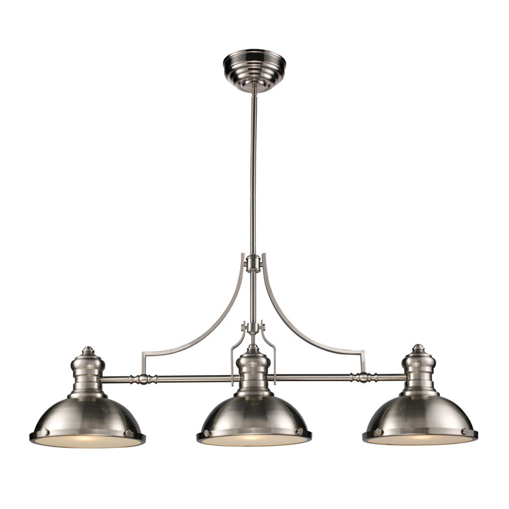 Elk Lighting 3 Light 1 Tier Linear Chandelier From The Chadwick Collection