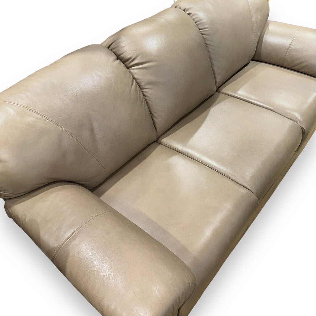 Omnia Tahoe 3 Seat Leather Sofa - Color Navajo Mushroom Top Grain Italian Leather MADE IN USA 80"