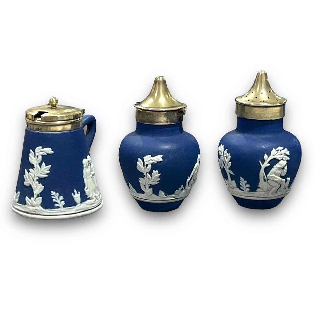 Vintage Blue Wedgwood Cruet Set