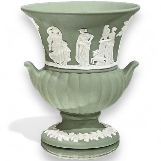 Vintage Wedgwood Green Urn 4"