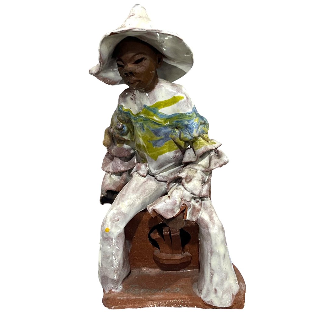 Vintage Hand Painted Red Clay Jamaican Man Figurine