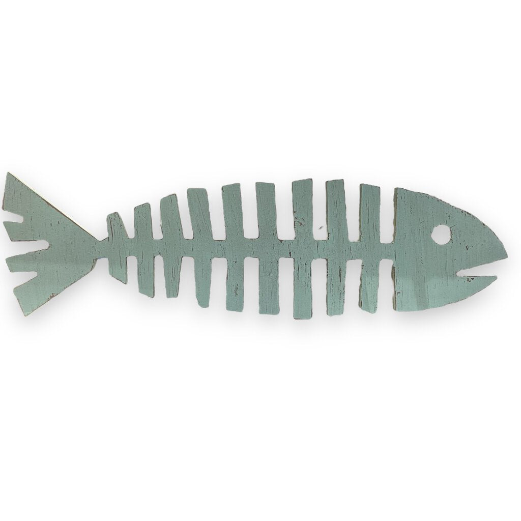 Painted Wood Fish Skeleton